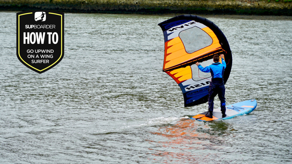 Going upwind with a wing surfer, without a foil / How to video