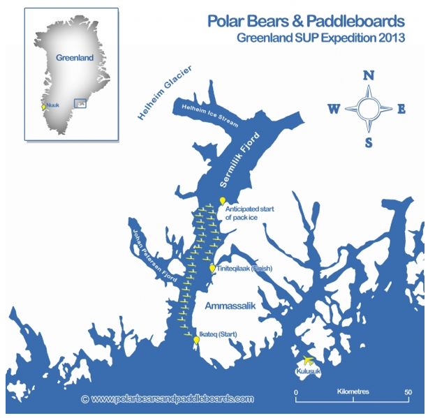 Poler bears and paddleboards map