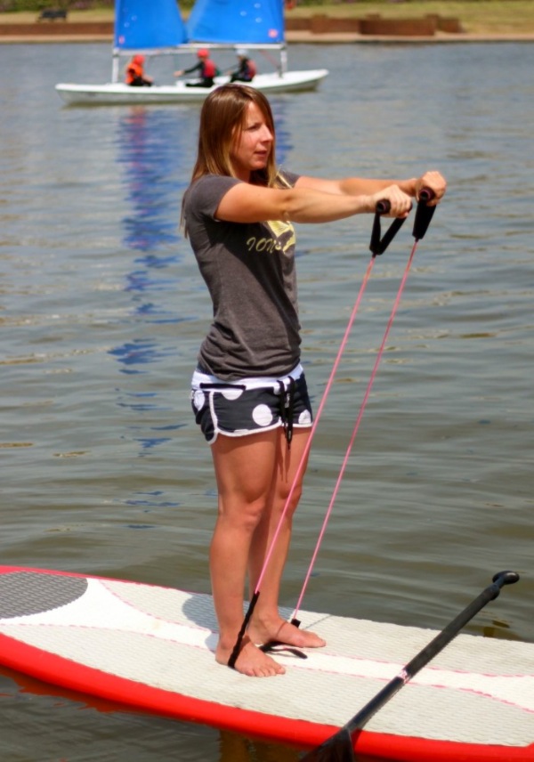 Front Raises with Resistance Bands