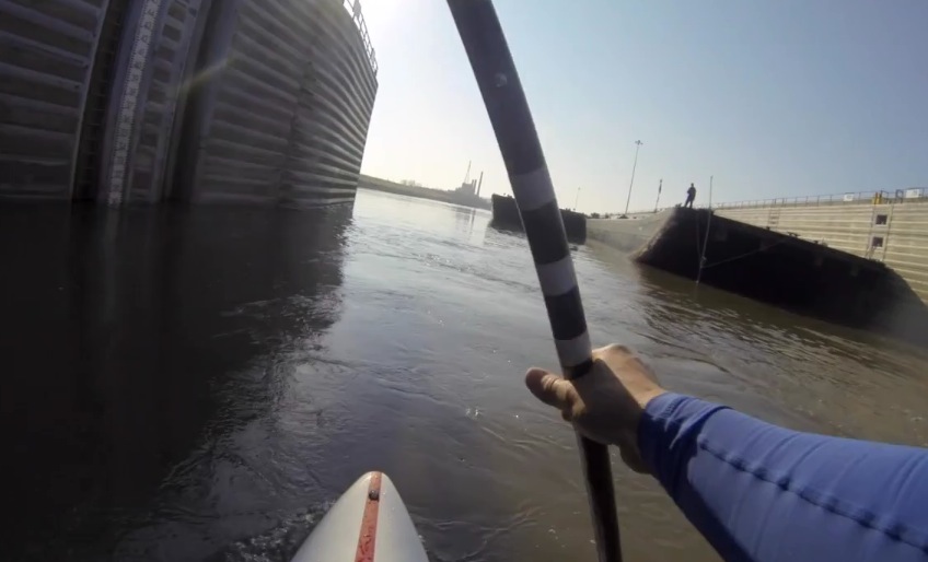 Standup Paddle the Mississippi River--Alton, Illinois to St. Louis Gateway Arch.