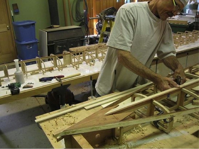 Randy Bogardus in the Clearwood Paddleboards workshop.