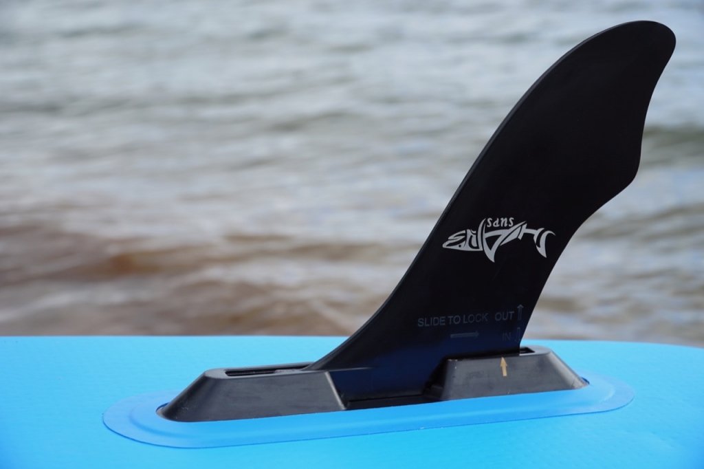 Shark SUP foldable US fin box and Quick Fix Fin SUPboarder Magazine