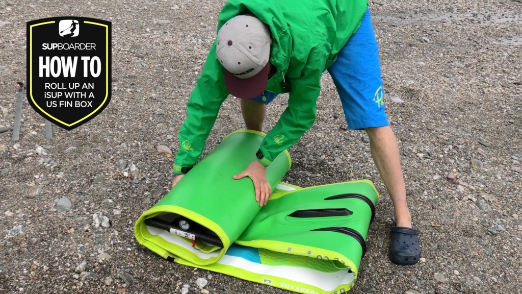 Tips on rolling up an iSUP with a US fin box / How to video