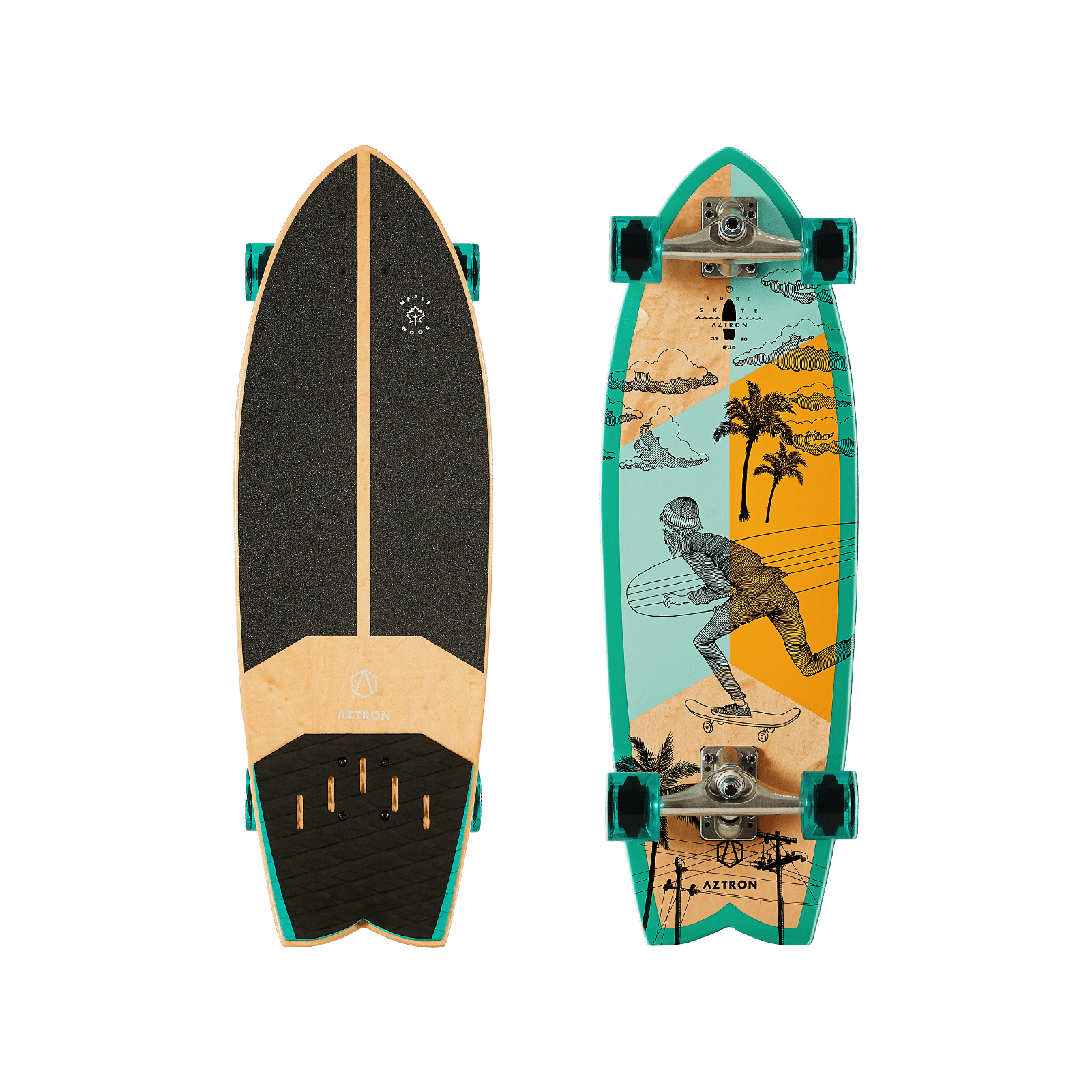 AZTRON OCEAN 36 - SURFSKATE BOARD – AZTRON_PT